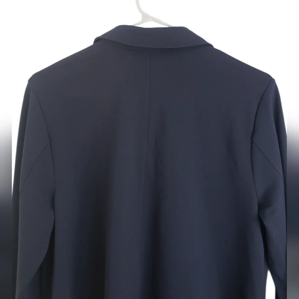 J. Jill Wearever Button Front Jacket Pockets Navy Blue Sz M Career Classic - Picture 11 of 14
